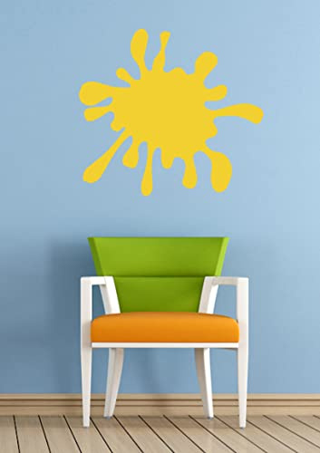 Large Paint Splat Decorative Vinyl Wall Art Sticker Decal Mural. Home, Wall Decor, Mirror, Window, Car. Colour Blocking (40cm Wide x 36.2cm high, Navy Blue)