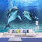 YXTSmurals Strand Delfine Blau Fototapete 3D Effekt Fototapeten Vlies Tapeten Wandtapete Diy Vliestapete Wandbild Wand Schlafzimmer Wohnzimmer Büro Wanddekoration Im Hintergrund