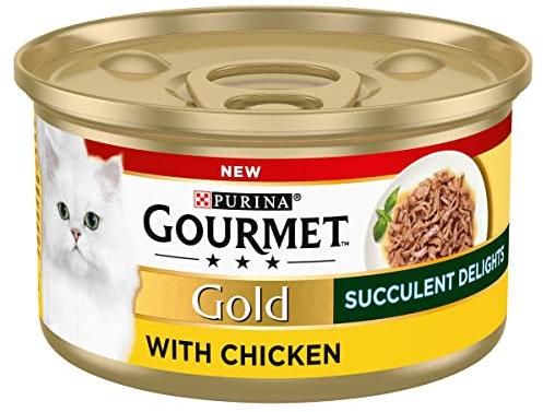Gourmet Gold Succulent Delights Adult Wet Cat Food Chicken 12x85g, Pack of 12