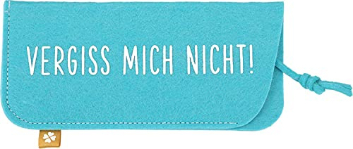Depesche 11838-047 - Brillenetui aus Filz, in Hellblau und mit der Aufschrift ,,Vergiss mich nicht!´´