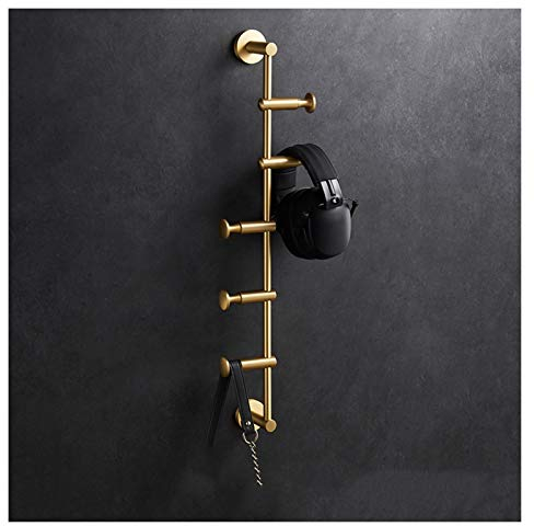 Goldene Wandgarderobe drehbar für Veranda, Schlafzimmer und Wohnzimmer mit Stauraum - stilvolle und funktionale Kleiderhaken