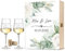 GRAVURZEILE Leonardo Puccini - Copas de vino con grabado, diseño de amor de boda, personalizable con nombre y fecha, incluye caja de madera, regalo para boda, compromiso o aniversario - Color: caja