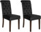CLP 2er Set Esszimmerstühle Lisburn I Samt I Stoff I Polsterstühle Gesteppt Chesterfield Design, Farbe:schwarz, Material:Samt