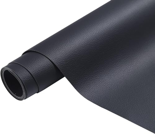 Leder Patch Kit Selbstklebende Lederflicken, Panngu Premium Selbstklebender Leder Reparatur Patch, Für Couch Sofa Risse, Verbrennungen, Autositze Zubehör (Schwarz, 100cm * 120cm)