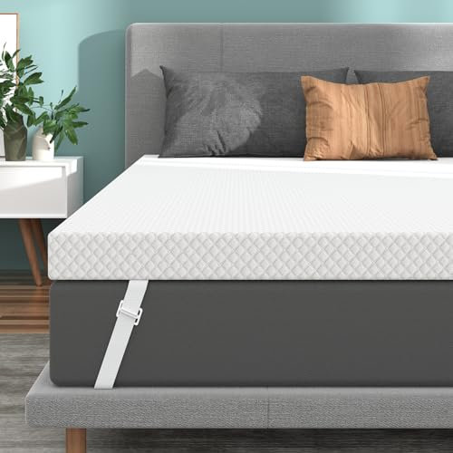 Unipon Feste Matratzenauflage, 7,6 cm, mit Gel infundiert, belüftet, zur Linderung von Rückenschmerzen, feste Schaumstoff-Matratzenauflage, CertiPUR-US-zertifiziert