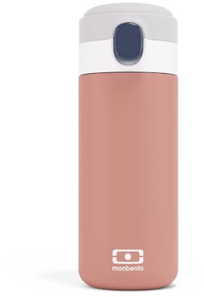 MONBENTO - Gourde Isotherme MB Pop rose Moka - 360ml - Garde au Chaud/Froid jusqu'à 12h - Petite Gourde Hermétique pour Enfant Ecole/Parc et/ou pour Adulte à Glisser dans un Sac à Main - rose