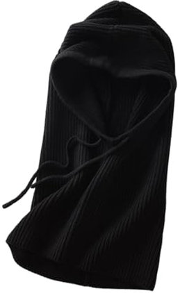 HEYANN Mütze Damen Winter,Balaclava Hut Kapuzen-Schal Sturmhaube Winter Kaschmir Strickmütze Mütze Skimaske Skimütze Outdoor Winddichter Frauen Sturmhaube Kapuze Huts (Schwarz)