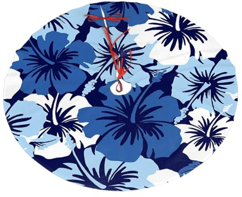 Blau Hibiskus Weihnachtsdekoration Plüsch Baum Rock Neujahr Party Urlaub Weihnachtsbaum Dekoration