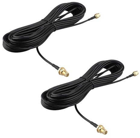 Futheda 2 Piezas Cable Antena WiFi RP-SMA Macho a Hembra Cable Coaxial Extensión Antena WiFi Montaje en Mamparo RG174 9m para Mini PCI Express PCIE Tarjeta de Red Puerta de Enlace Enrutador WiFi