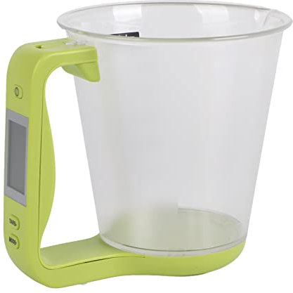 Glomora Bilancia Digitale con Misurino - Bilancia da Cucina Elettronica da 1 kg con Display LCD - Perfetta per caffè, Latte E Condimenti(Verde)