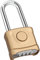 Cadenas Code 4 Chiffres, Diyife 52mm Extérieur Etanche, Robuste et Antivol, 8mm Loquet à Combinaison, Exterieur Serrure Porte de Garage, pour Jardins, Cours, Clôture, Casier - Cuivre, Long