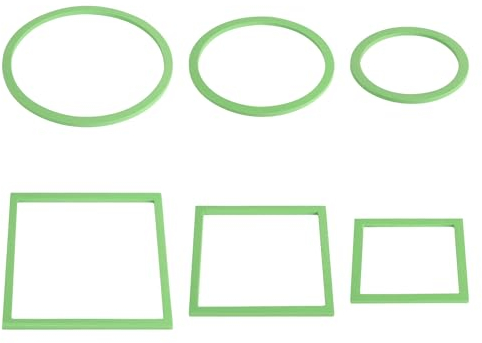 PEUTIER 6pcs Aquarium Floating Plant Rings, Round & Square Floating Plant Corral Different Size Fish Feeding Rings Fish Tank Plant Ring Keep Floating Plants in Place (Green)