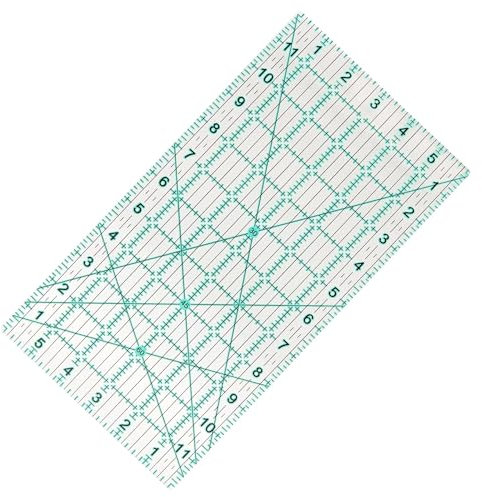 MANUFORE Règle Patchwork 6 x 12 Pouce Acrylique Antidérapante, Règle de Quilting et Couture Transparente Avec Ligne d'impression Claire Pour une Coupe Précise