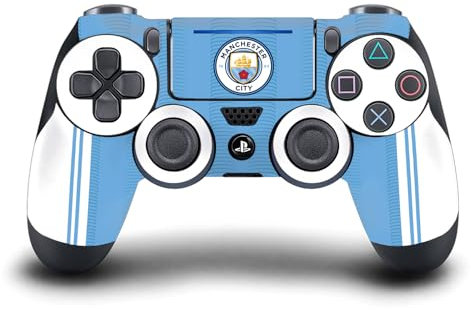 Head Case Designs Offizielle Manchester City Man City FC Home 2023/24 Bausatz Vinyl Haut Gaming Aufkleber Abziehbild Abdeckung kompatibel mit Sony Playstation 4 PS4 DualShock 4 Controller