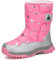 Mishansha Bambini Stivali da Neve Ragazze Caldo Fodera Stivaletti Invernali Ragazzi Scarpe Comodo Antiscivolo, Rosa 31