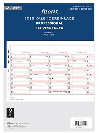 Filofax A5 Professional Jahrespl. (deutsch)2026