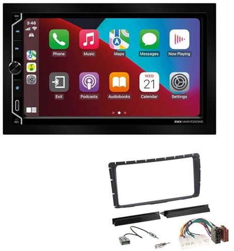 ESX VMX700DAB 2-DIN Autoradio kompatibel mit Wireless Apple CarPlay Android Auto Bluetooth DAB+ passend für Toyota Hilux ab 2011 schwarz