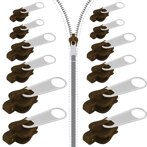 12 Stück Reißverschluss Reparaturset,Reissverschluss Reparatur Set,Zipper Ersatz für Universal,Fix Ersatzteile Reißverschlüsse,Repair Clip Schieber Zip,Ersatzteil Ersatzzipper Fix-Reißverschluss set