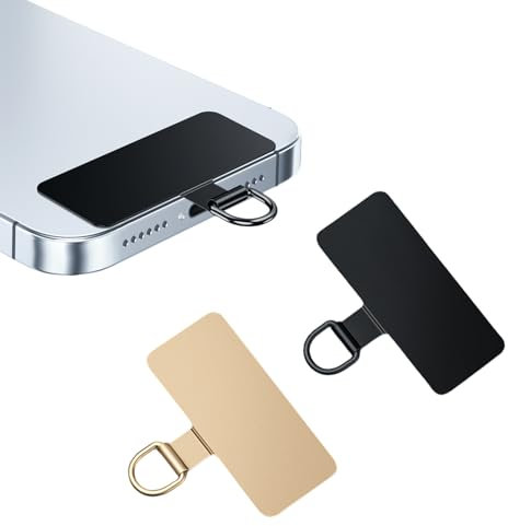Mrltau Lot de 2 supports pour chaîne de téléphone portable avec film de protection, patch de lanière de téléphone portable pour toutes les coques de téléphone portable, coussinets de sécurité pour