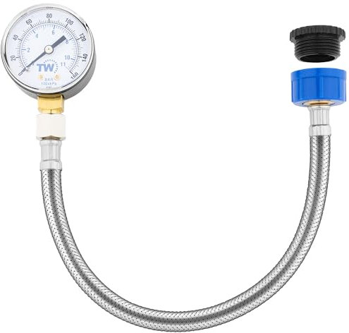 Mains Water Pressure Gauge - 0-11 Bar / 0-160 PSI – Mains Water Supply Pressure Test Gauge with Hose Tap Connector – Plumbing Tool for Home, Garden & Irrigation System Monitoring