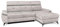 COMFTY-CO. Ecksofa Young – Schlafsofa mit Stauraum & 3 verstellbaren Kopfstützen – L-Form Couch 250x105x47 cm mit Komfortsitz - Rechts - Samt Hellgrau