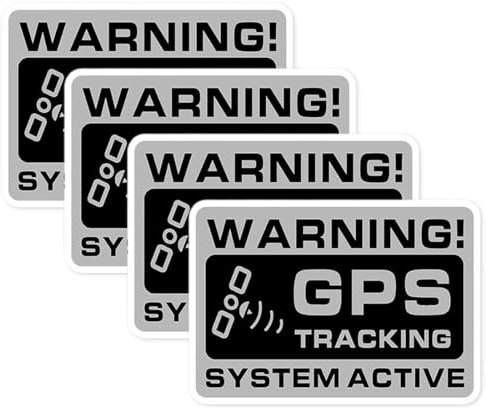 GPS gesteuerte Fahrzeug aufkleber, 4 Stück, Kontrollierte Sicherheit Auto Diebstahlschutz Aufkleber Innen, Auto Sicherheits Anti Diebstahl aufkleber für Auto, Motorrad, Reifen, LKW, Wohnmobil