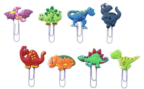 KAILIKETIY 8stücke Dinosaurierform Büroklammern Cartoon Kleine Dekorative Memo-clips Dokumentenklammern Zum Befestigen Von Visitenkarten Akten Notizen Für Zuhause Büro