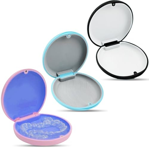 JEYORZY 3 Stück Zahnspangendose, Zahnschiene Box, Prothesendose, Spangendose mit Magnetische Schnalle Gebissdose Zahnspange Aufbewahrung Zahnspangenbox Prothesenbox Zahnschiene Box für Prothesen