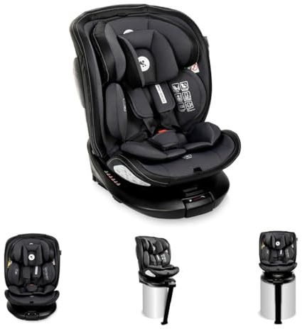 Lorelli Kindersitz Estate i-Size (40-150cm) Isofix, Stützbein, Sitz 360° drehbar dunkelgrau