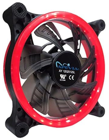 APEVIA 12L-CRD 120mm Silent Dual Rings Red LED Fan with 32 x LEDs & 8 x Anti-Vibration Rubber Pads
