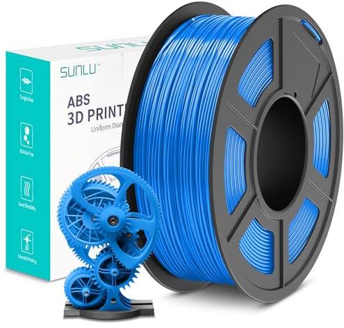 SUNLU ABS Filament 1.75 mm, Hoch Temperaturbeständiges 3D Drucker Filament, Hohe Festigkeit und Schlagfest, Langlebig 3D Druckfilament Für die Meisten FDM 3D Drucker, 1 kg Spule, Blau