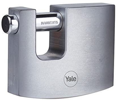 Yale Y124B/70/115/1 - Vorhängeschloss für Fensterläden aus Messing mit Chrom-Finish 70 mm - Bügel aus gehärtetem Stahl - Doppelverriegelung - 3 Schlüssel