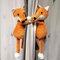 Vorhang Raffhalter 2 Stück Hase Vorhangschnalle Fensterdekoration Kinderzimmer Gardinenhalter mit Klettverschluss Fenstervorhang Schnalle Seilclips Plüsch Vorhanggurte Babyzimmer--Orange Fuchs Paar