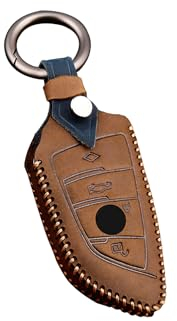 ontto Rindsleder Autoschlüssel Hülle Cover für BMW X5 F15 F48 X6 F16 F86 G30 G11 X1 F48 1er F21 2er 5er 7er 218i Schlüsselhülle mit Schlüsselanhänger Schlüssel Schutz Etui Fernbedienung-Braun A
