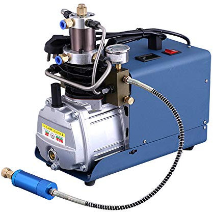 hzexun High Pressure Electric Air Compressor Pump Auto Stop, 4500 PSI 300Bar 30MPa Air Pump for Compressed Air Rifle PCP Airgun Paintball Fill Station