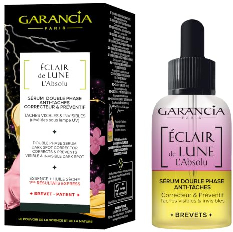 Garancia Éclair de Lune L'Absolu Sérum Niacinamide Anti-Taches Éclat 30ml | Complexe Bi-Bright8 : niacinamide, acide hyaluronique et actif breveté. Agit sur tous les stades des taches