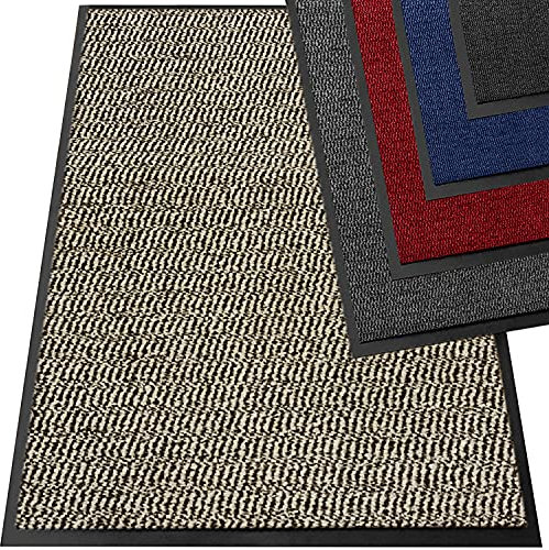 TrendMakers Heavy Duty Dirt Trapper Door Mats | Barrier Mats Non-Slip Dirt Catcher | Home, Office, Kitchen, Carpets - 15 Sizes - Light Beige/Black Speckled - 60 x 90cm