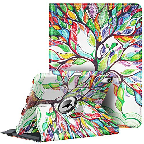 Fintie Custodia per iPad Air 4 10.9 pollici 2020 con portapenne, supporto di ricarica matita di 2a generazione, supporto girevole a 360 gradi, funzione sleep/wake; 4a generazione; Love Tree