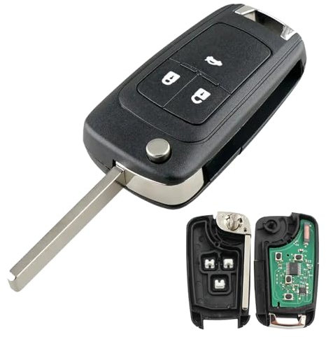 Heart Horse 433Mhz 3 Tasten Auto Fernbedienung Schlüssel Kompatibel mit Op*EL Insignia Astra J Vauxhall Mokka Zafira Corsa Ersatz Klapp Autoschlüssel Gehäuse mit ID46 Chip Batterie und Klinge