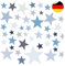 Little Deco 60 Sterne Wandtattoo Kinderzimmer Stars Wandsticker Set Aufkleber Wanddeko Spielzimmer Babyzimmer Kinder Schlafen Blau Grau DL608