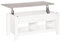 HOMCOM Table Basse Plateau relevable, Table de Salon avec étagères et Compartiment caché,105 x 50 x 49-62,5 cm pour Salon, Chambre, Bois Blanc