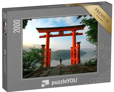 puzzleYOU: Puzzle 2000 Teile „Torii-Tor des Hakone-Schreins am Ashi-See in Japan“ – aus der Puzzle-Kollektion Japan, Aus Aller Welt