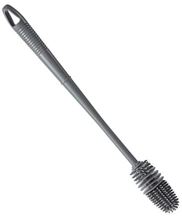 KOMUNJ Silikon Flaschenbürste, Flaschenbürste, Silikon, extra lang, dünn, antibakteriell, 32cm, Grau