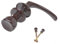Aqbau® Türdrücker mit Türknopf drehbar | Knopfdrücker | Türknauf | Knauf | Komplettes Set inkl. Bolzen und Schrauben (Braun)