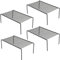 iPEGTOP Storage Shelf Set of 4, Rustproof Stainless Steel, Large (15.7 x 9.4 Inch), Kitchen Organizer Space Saver for Fridge, Pantry, Shelves, Countertops - Black
