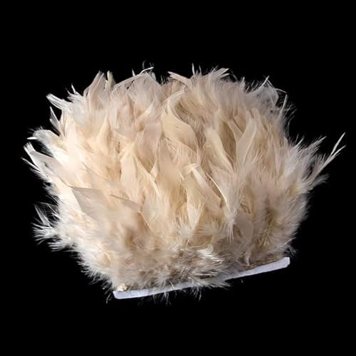 LEEYOX 1 Meter Flauschige Marabu-Truthahn-Federn trimmen weißes Hochzeitsfest -Kleid-Dekoration 15-20 cm Juju-Hut-Dekor- Federn