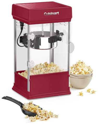 Cuisinart Macchina per popcorn in stile teatro, capacità 16 tazze, senza tempo di riscaldamento, facile da servire e pulire rapidamente, con paletta per popcorn, misurino per noccioli e cucchiaio