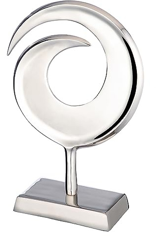 GILDE Deko Skulptur Figur - aus Aluminium - Silberne Deko Wohnzimmer Geschenk Weihnachten für Frauen - Höhe 47 cm