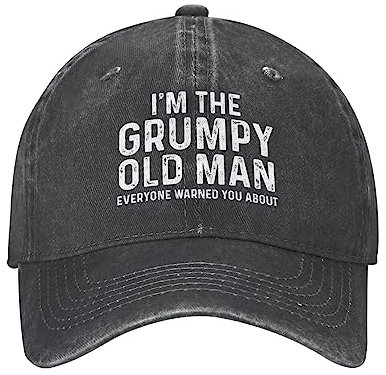 KWQDOZF Lustige Kappe „I'm The Grumpys Old Man, jeder hat Sie vor Dieser Kappe gewarnt für Herren, Baseballkappen, verstellbare Kappe