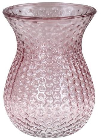 Vase Retro Rosa Glas Blumenvase Dekovase Glasvase Blumendeko Frühling Tischdeko